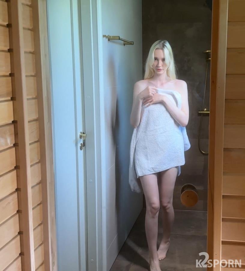 Tania Shinaryen - Hot Young Blonde Fucked and Creampied in Public Sauna UltraHD/4K
