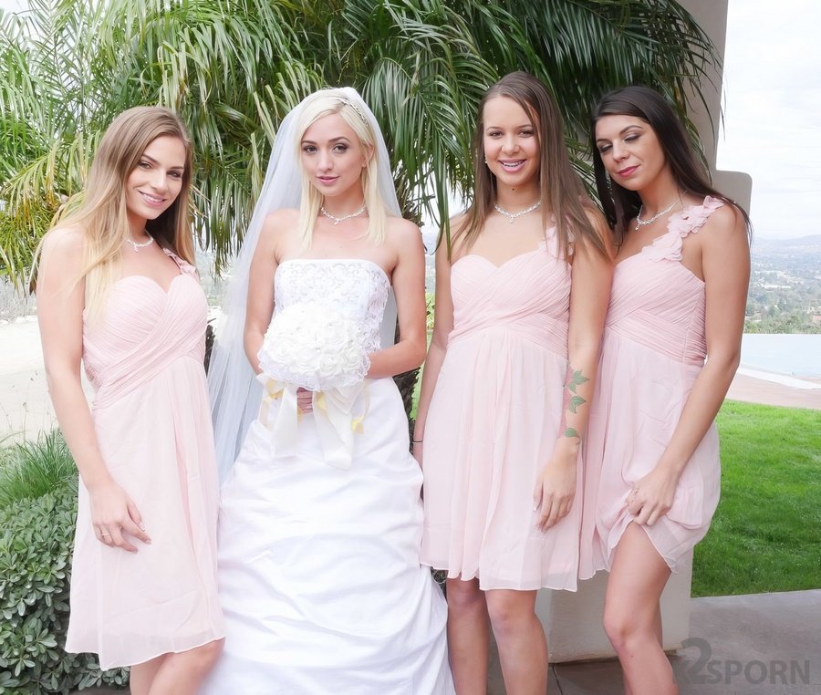 Eliza Jane, Liza Rowe, Olivia Lua, Sydney Cole - The Bride And Her Bridesmaids Are Having Sex With The Groom's Best Man Before Wedding FullHD