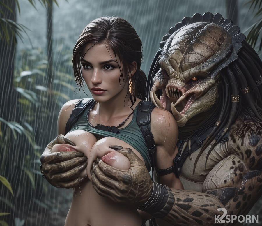 AIPorn - Lara Croft VS Predator 1928p UltraHD/4K