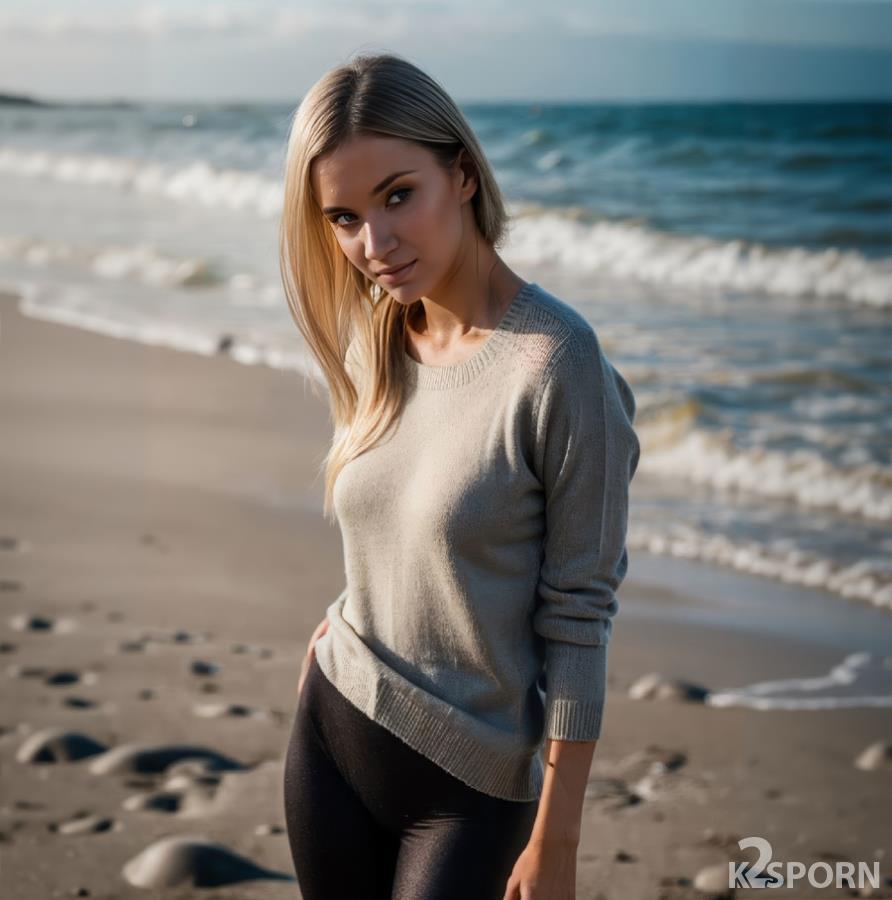 Angel Piaff - Beautiful And Very Romantic Sex On The Beach With A Slender Blonde 1080p FullHD