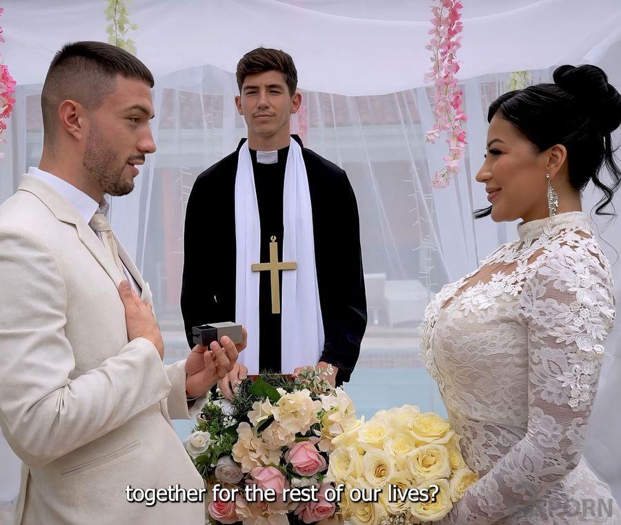 Mariana Martix - Bride Fucks The Priest In a Bathroom After Getting Married 1080p FullHD