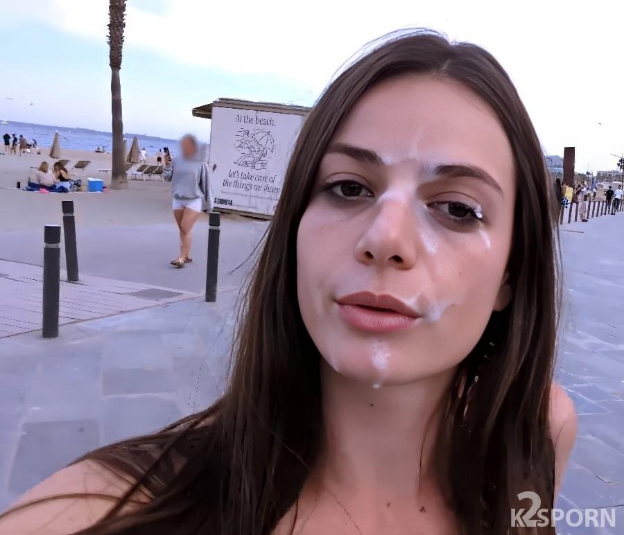 Kink LoversX - Girl with Cum on Her Face Walks Along the Waterfront 1080p FullHD