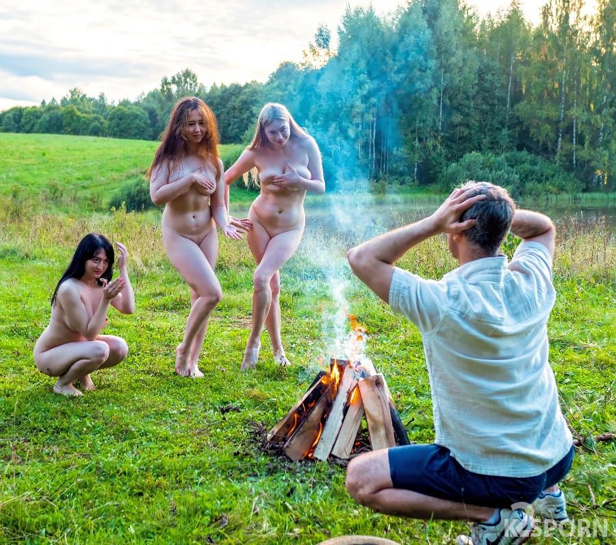Crazy Alisha, Sugar Ann, Lesly Nilson - Hot Sex After a Cold Lake Swim by the Campfire 1080p FullHD